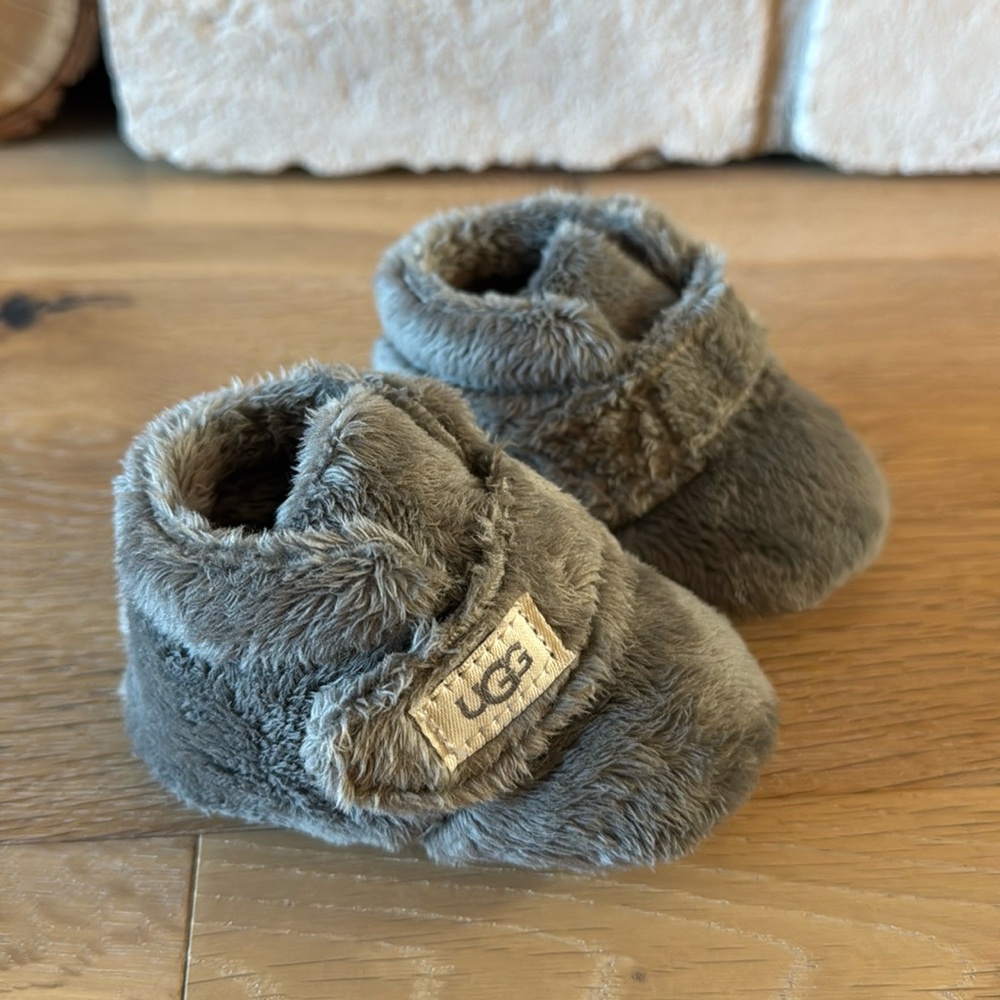 UGG Gray Plush Baby Walker Boots